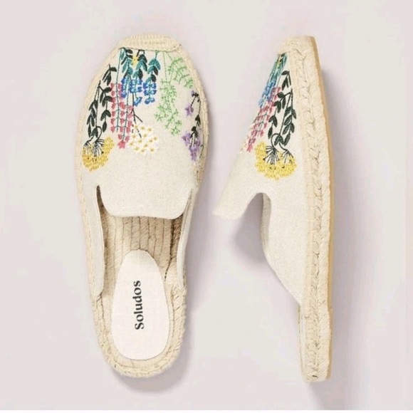 Anthropologie Soludos Wildflower Mules in Light Sand size 9.5 - Picture 4 of 9